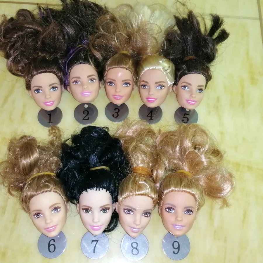 

B666-1 Original Foreign Trade West Asia Dimples Beauty 1/6 OOAK NUDE Doll Head Mussed MIXED Hair for DIY