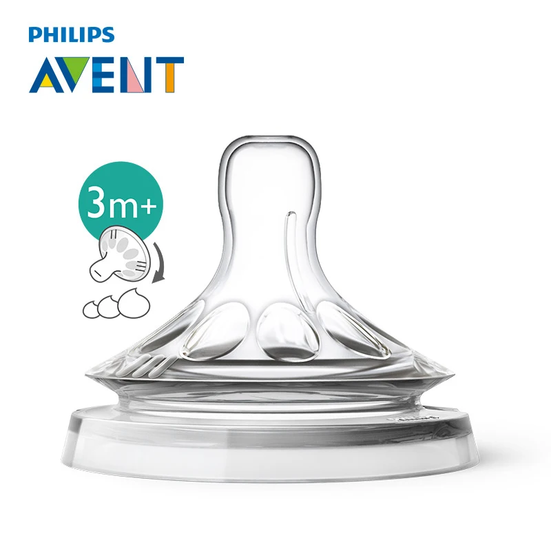 AVENT 2 шт. 3 отверстия BPA бесплатно натуральный переменный поток соски Для 3 месяца + соска для младенца клип Chupeta безопасный атташе