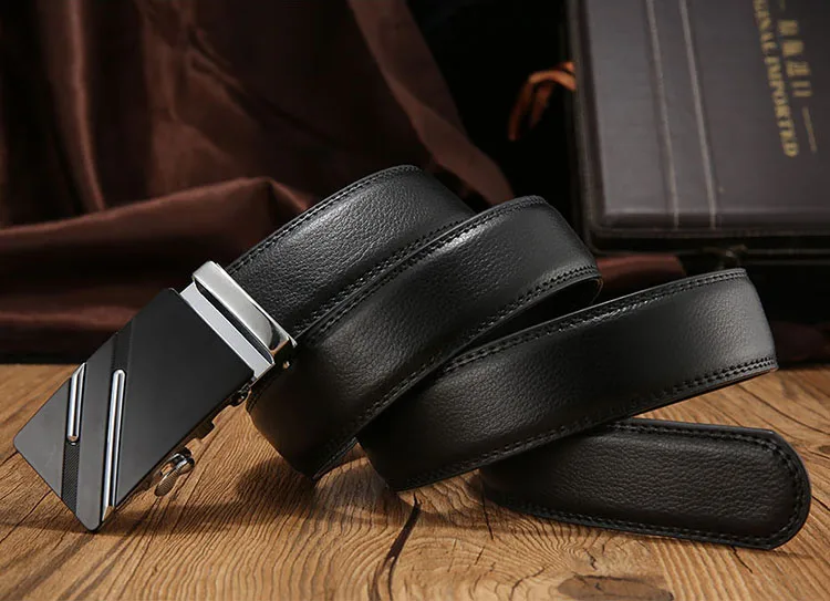 2017 Мужская Мода 100% Пояса из натуральной кожи Ремни для Для мужчин высокое качество металла автоматические Туфли с ремешком и пряжкой