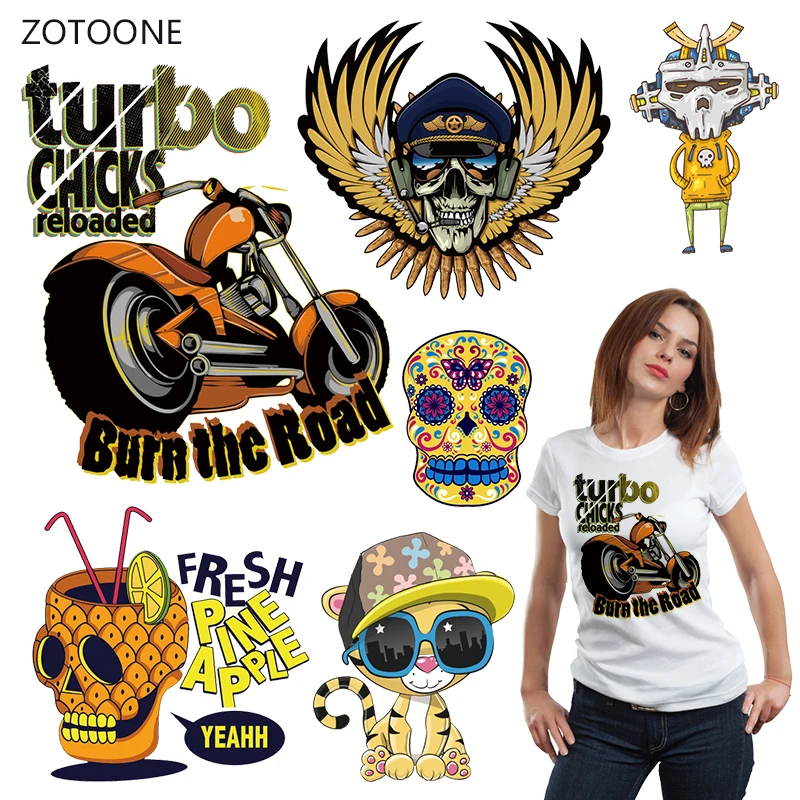 

ZOTOONE Motorcycle Iron on Transfer Patches Stripes on Clothing Diy Patch Heat Transfer for Clothes Decoration Stickers Gift G
