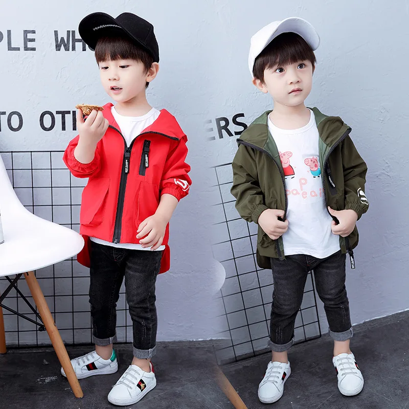 

Hot Baby Boys Clothing Autumn Explosion Treasure Bohemian Zipper Jacket Solid Color Trend Boys Jacket