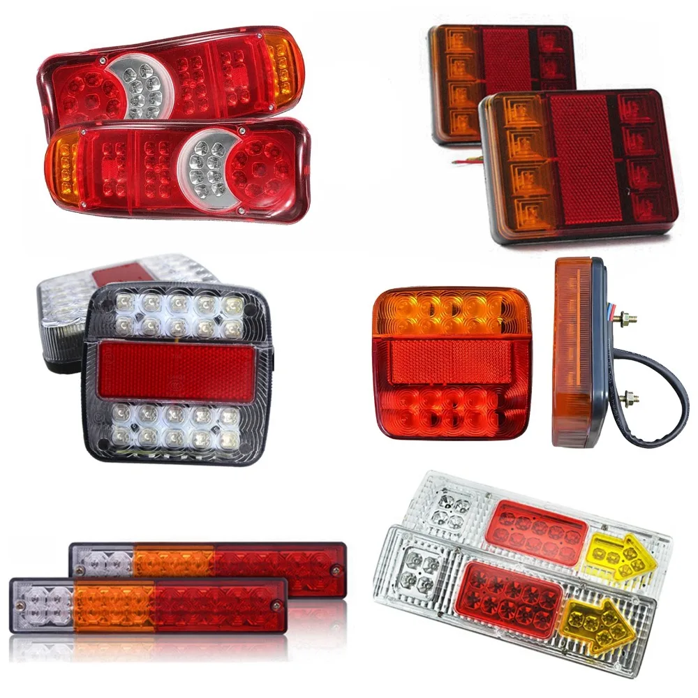 

12V Waterproof 8 19 26 20 46 LEDs Rear Tail Lamps Pair Boat Trailer Rear Parts For Trailer UTE caravans Truck Car Lighting