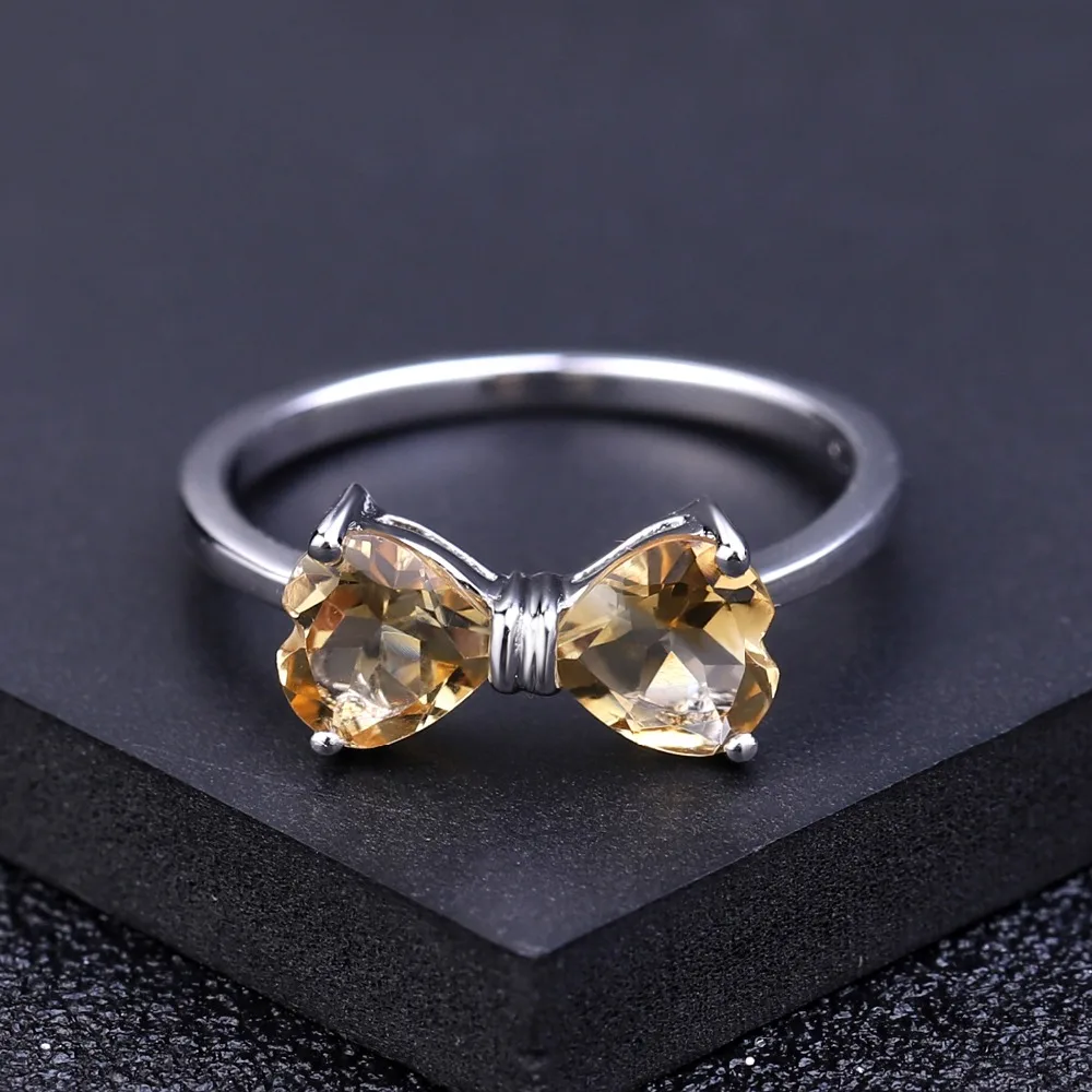Женское кольцо с бантом GEM'S BALLET серебряное и натуральным цитрином 1 56 карат