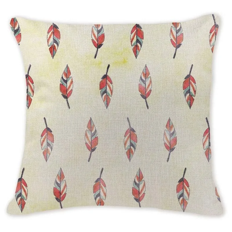 Lovely Nature Cushion Covers Scandinavian Feather Color Cushions Seat Chair Square Cotton Linen Home Decorative White Pillows|Наволочка| |