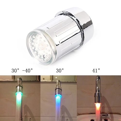 3 цвета светодиодный светильник для водопроводного крана светящиеся насадки для душа Кухня аэраторы для крана