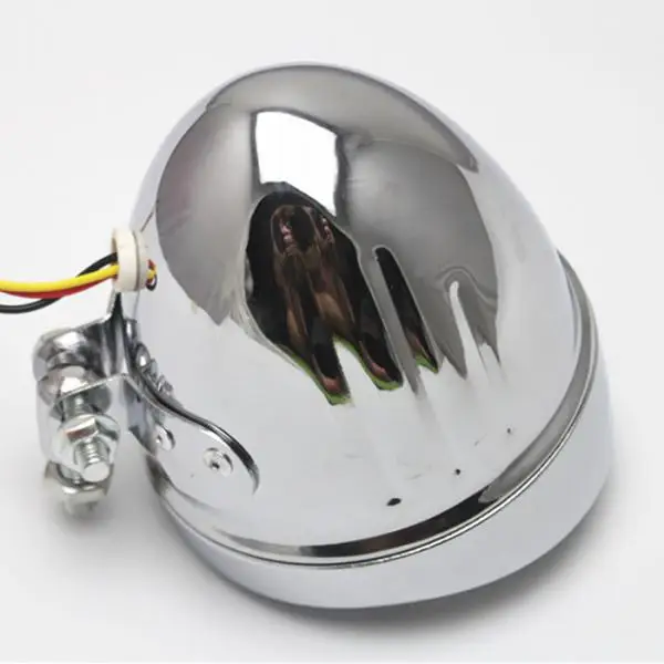 Motorcycle Headlight for   Bobber Chopper Softail   Chrome Clear Aluminum Classic Bottom Mount Bates Style