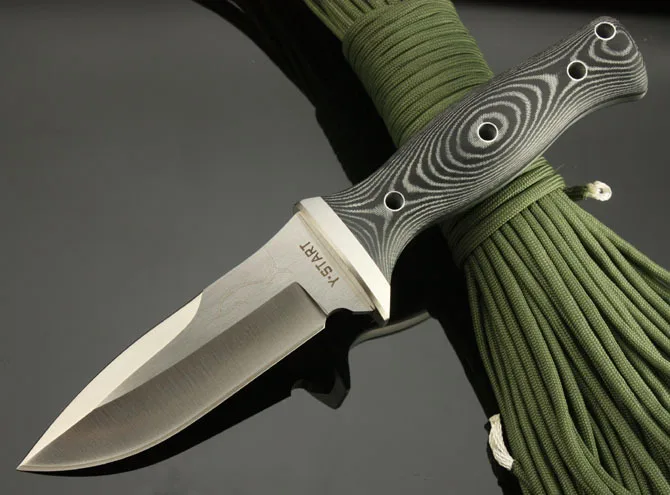 

Upgrade AUS-8A Fixed Blade Knife Micarta Handle Hunting Straight Knife Tactical Survival Knife Vacuum Heat Treatment Steel H162#