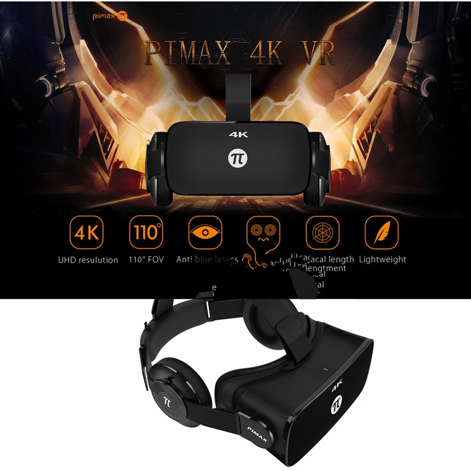 PiMax 4K UHD VR Virtual Reality Glasses 3D Headset for PC 110 Degree