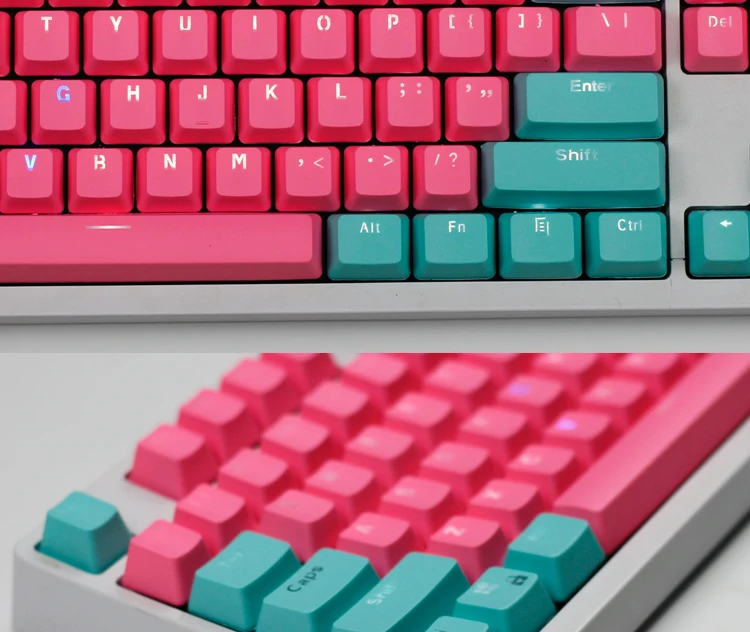 Индивидуальная индивидуальная механическая клавиатура с 87/104 клавишами, два цвета, PBT Keycap