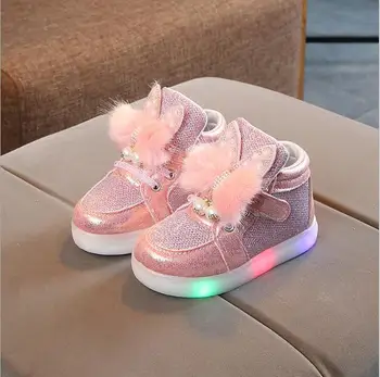 

New Spring Autumn Baby Children LED Shoes Kids Led Flash Sneakers Fashion Cartoon Sneakers Girls Princess Lightning Shoes
