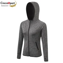 Crocosport женский кардиган для бега женские для фитнеса спортивные с капюшоном дышащие спортивные куртки Femme быстросохнущие для женщин Зимний Топ