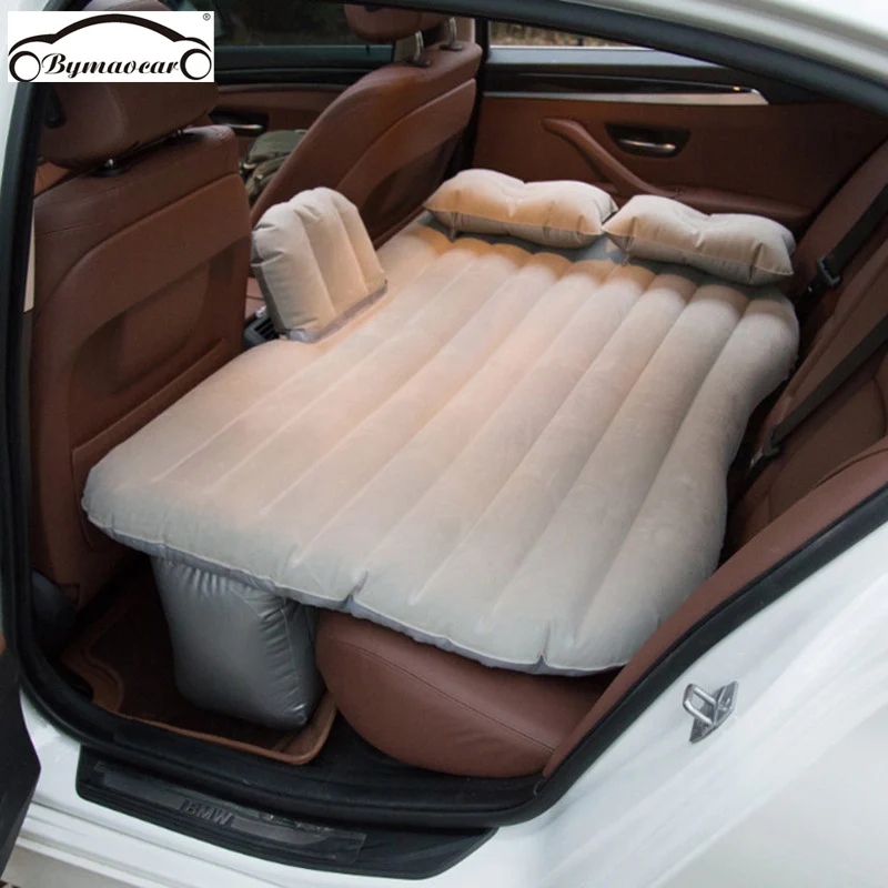 Bymaocar-colchón inflable para coche, cama inflable al aire libre para acampar, flocado de PVC, multifuncional, accesorios para coche
