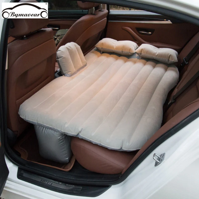 Bymaocar Inflatable car mattress outdoor camping inflatable bed PVC flocking Multifunctional Car inflatable bed car accessories