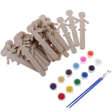 Ishowtienda 1 компл. милый мальчик и девочка пустой деревянный Щупы для мангала эскимо Куклы торт Топпер дети роспись по дереву DIY ремесла# jg44