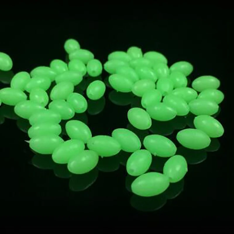 100Pcs green Luminous Fishing Beads Sea Fishing Lure 6*10 mm 6 * 6MM