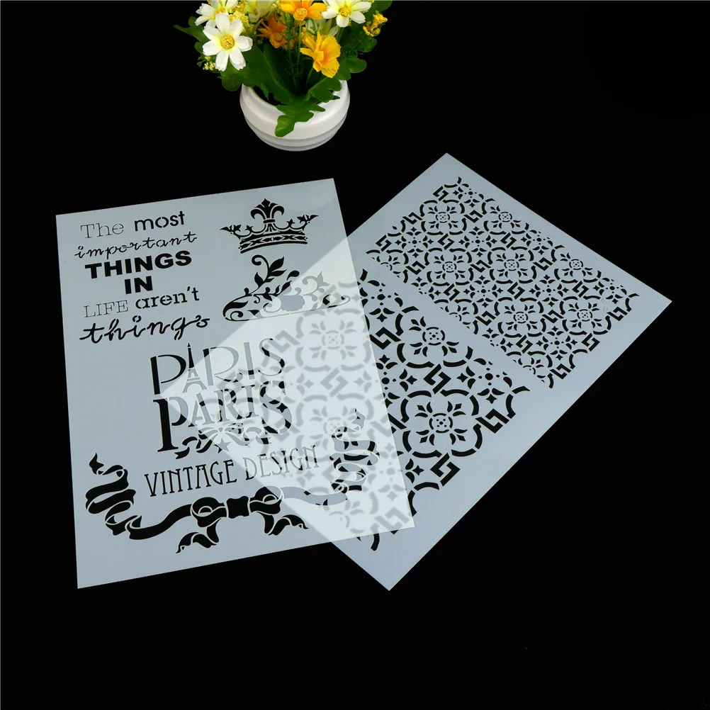

Decorative Embossing Retro Paris flowers DIY Craft Layering Stencils For Walls Painting Scrapbooking Stamp Album Paper Card