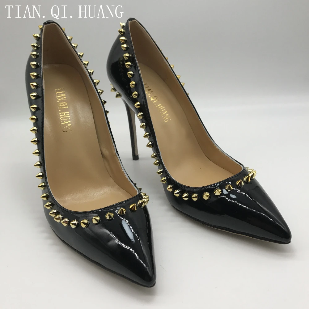 black patent shoes heels