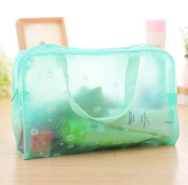 PVC Floral Transparent Toiletry Cosmetic Pouch Bag-3