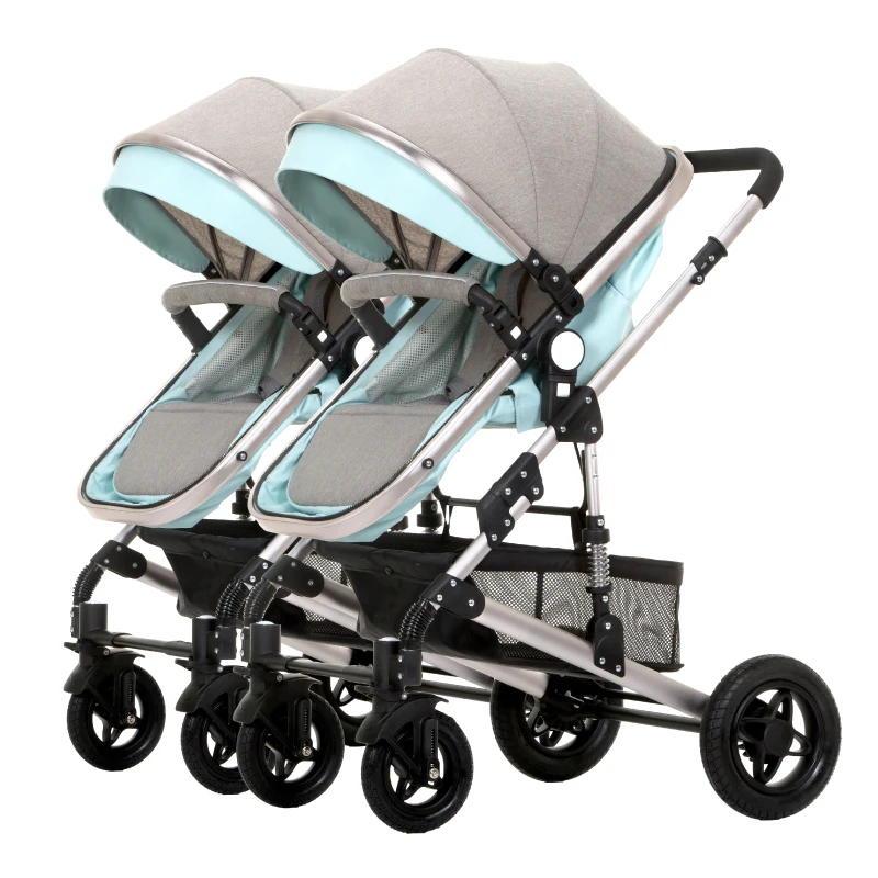 Двойная детская коляска, светильник, две детские коляски, можно сидеть и складывать новорожденного ребенка, высокий пейзаж, съемный двойной детский автомобиль, бесплатные подарки