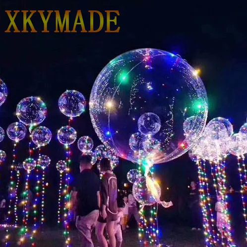 18cm Luminous Glitter Shine Balloon with LED Light Latex Romantic Ball for Wedding Party Confession Decorations | Дом и сад