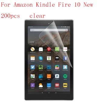 

Clear New HD Clear Anti Shatter Screen Protector Film For Amazon Kindle Fire 10 New protective without retail packing 200pcs/lot