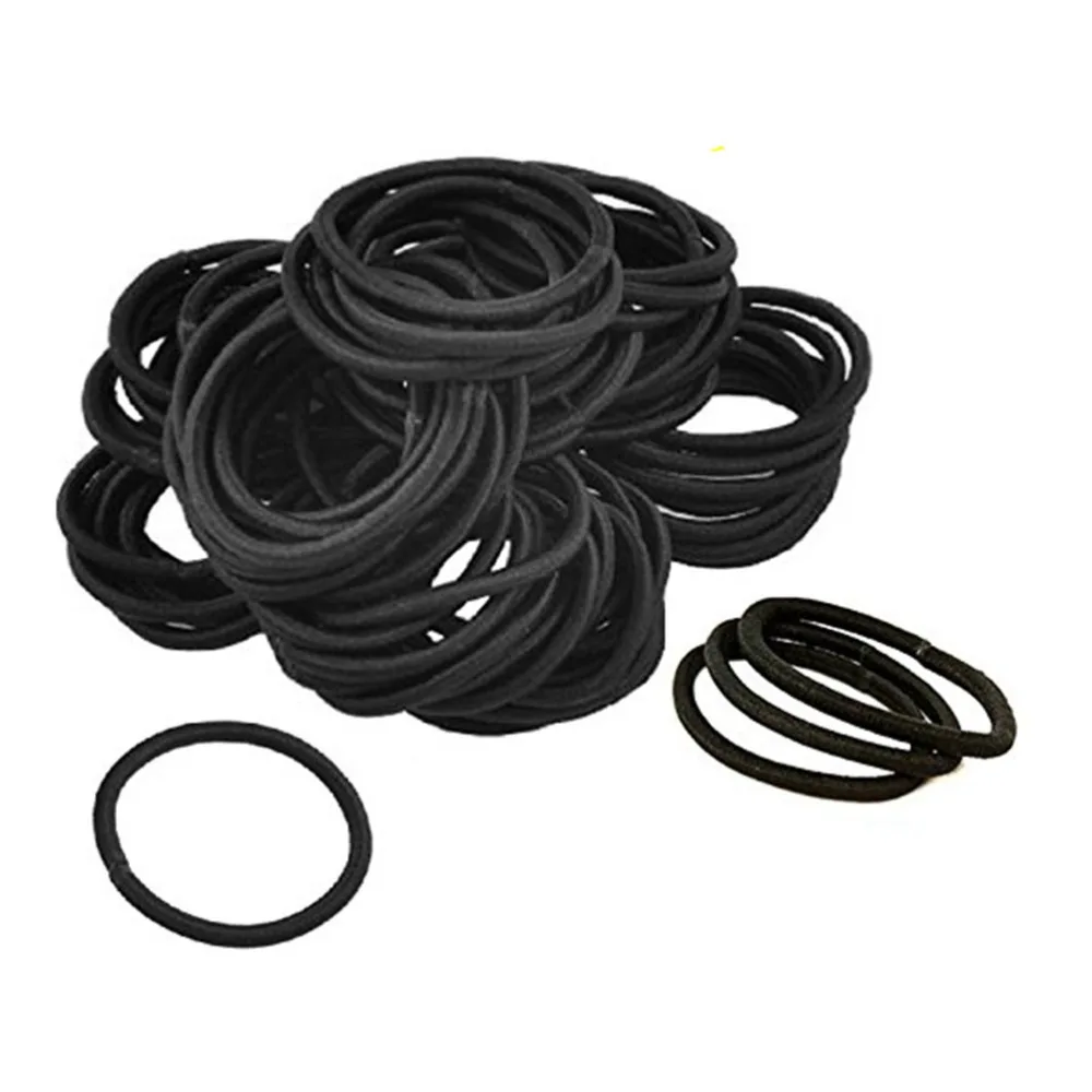 

100pcs Round Hair Ties Elastics No Metal Superior Hold for All Hair Types Durable Strong Girl Women Charms Tie Gum