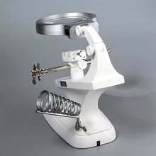 Welding magnifying glass LED Light 3X 4.5X lens Auxiliary Clip loupe desktop Magnifier third hand soldering Repair Tool