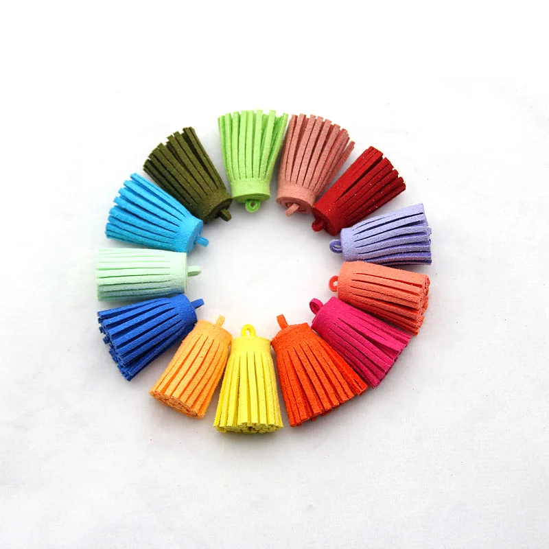 

20pcs 3.4cm Colorful Tassels Vintage Leather Tassels For Purl Key Chain Cellphone Straps Pendant Clothing Jewelry Accessories