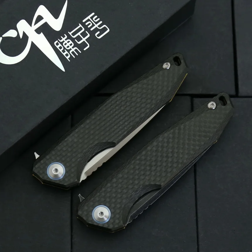 CH3004 складной нож AUS-8 лезвие керамические шариковые подшипники титановый сплав углеродное волокно ручка наружные походные карманные ножи