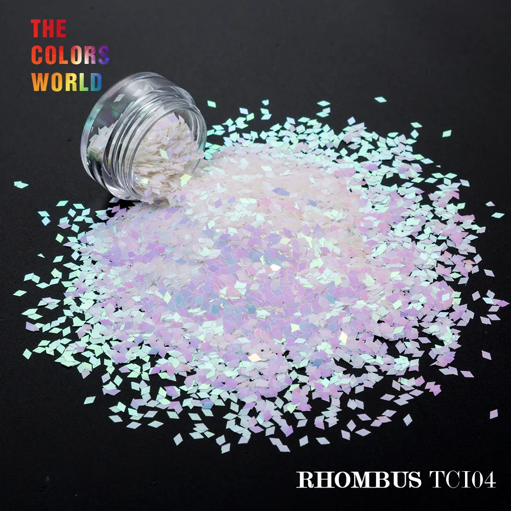 

TCT-074 Rhombus Shape 2MM Size Pearlescent Indescent Nail Glitter For Nail Art DIY Decoration Body Art Decorations Makeup Paint
