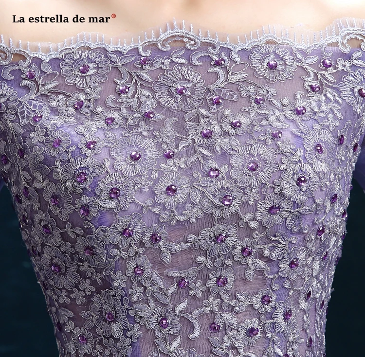 Robe demoiselle d'honneur2019 носки-башмачки с v-образным вырезом печати длинный рукав с бисером линия Сиреневый vestido madrinha длинные Свадебная вечеринка платье
