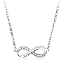Tiny na moda zircão cúbico carta 8 infinity pingente colar de cristal de luxo corrente de ouro colares para a moda feminina jóias 2020