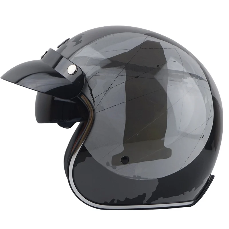 TORC casco capacete винтажные шлемы T57 moto Кафе racer moto rcycle скутер 3/4 ретро открытый шлем M L XL с солнцезащитным козырьком - Цвет: NO 1