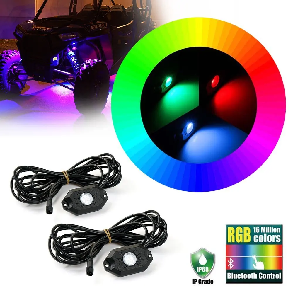 Marloo 8 подсветки RGB LED Rock Light s с пультом дистанционного управления Bluetooth