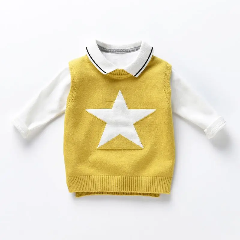 Жилет для маленьких мальчиков мягкий свитер для мальчиков 0-2 лет на весну и осень хлопок, вязаная одежда для новорожденных мальчиков