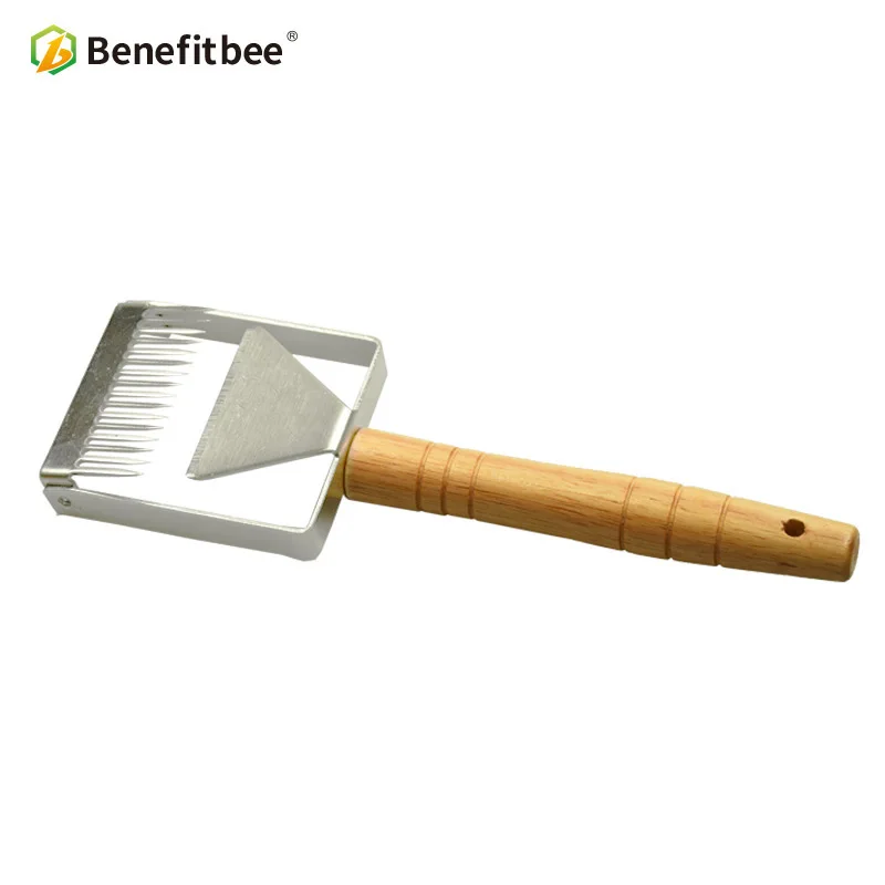 Benefitbee вилка для снятия укупорки, железная медовая расческа, скребок для меда, деревянная ручка, инструмент для пчеловодства, оборудование, вилка для снятия укупорки