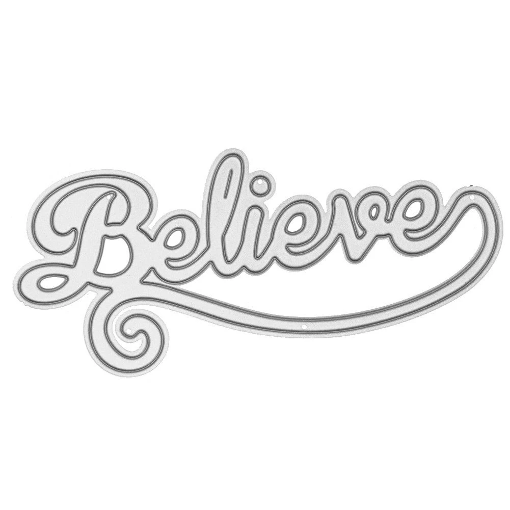 

Believe Word Metal Cutting Dies For DIY Scrapbooking Album Embossing Card Decorative Crafts