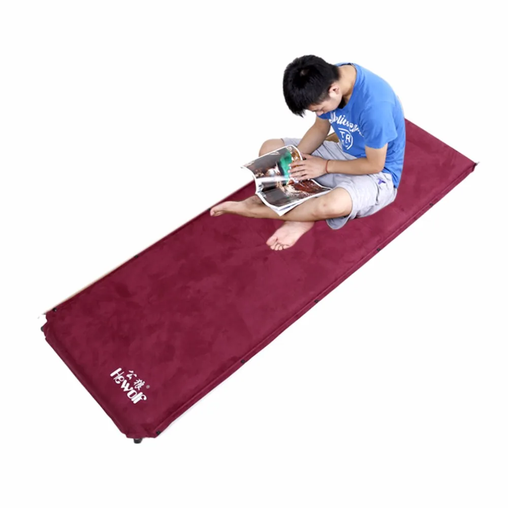 

6.5cm Thick Suede Copper Valve Pad Automatic Inflatable Cushion Outdoor Camping Tent Mat Anti Moisture Pad
