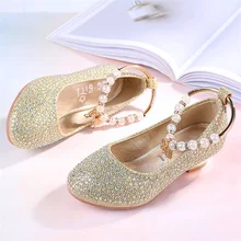 Кристалл для девушки обувь детская обувь принцессы на высоком каблуке девушка фортепиано модели размещенные представление танец весна осень кожаная обувь