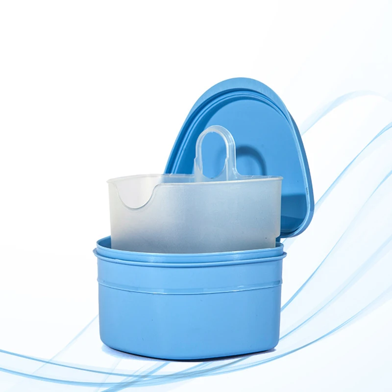 

Denture Care Box Set Denture Toothbrush with Easy Grip Cleaning Organizer For Storage Braces Orthoses