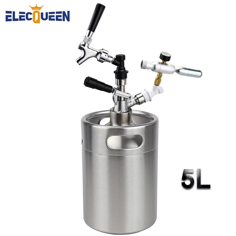 Mini Keg 5L Stainless Steel Beer Growler Craft Dispenser System