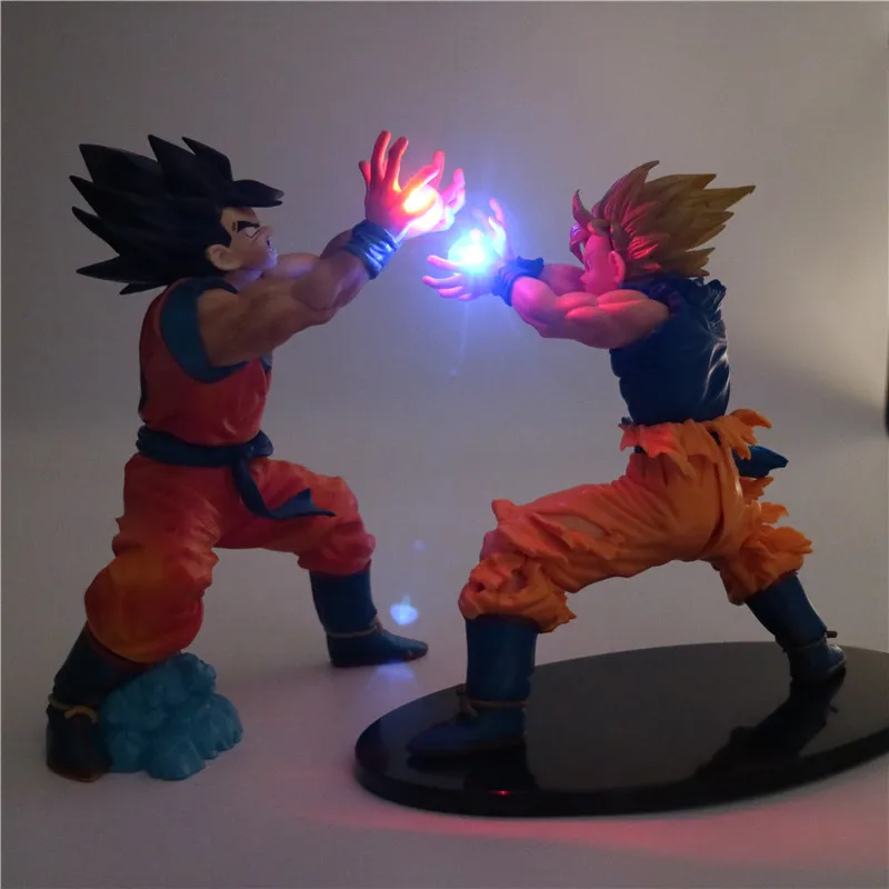 Dragon Ball Z Сон Гоку аниме Ночной светильник Супер Saiyan ПВХ фигурка Коллекционная DIY Настольная лампа 3D модель DBZ игрушка для детей - Испускаемый цвет: Белый