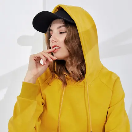 ZHISILAO Woman Pullover Hoodie Harajuku Women Sweatershirt Hoodie Oversize Feminino Winter Solid Plus Size Pull Femme Hiver - Цвет: light yellow