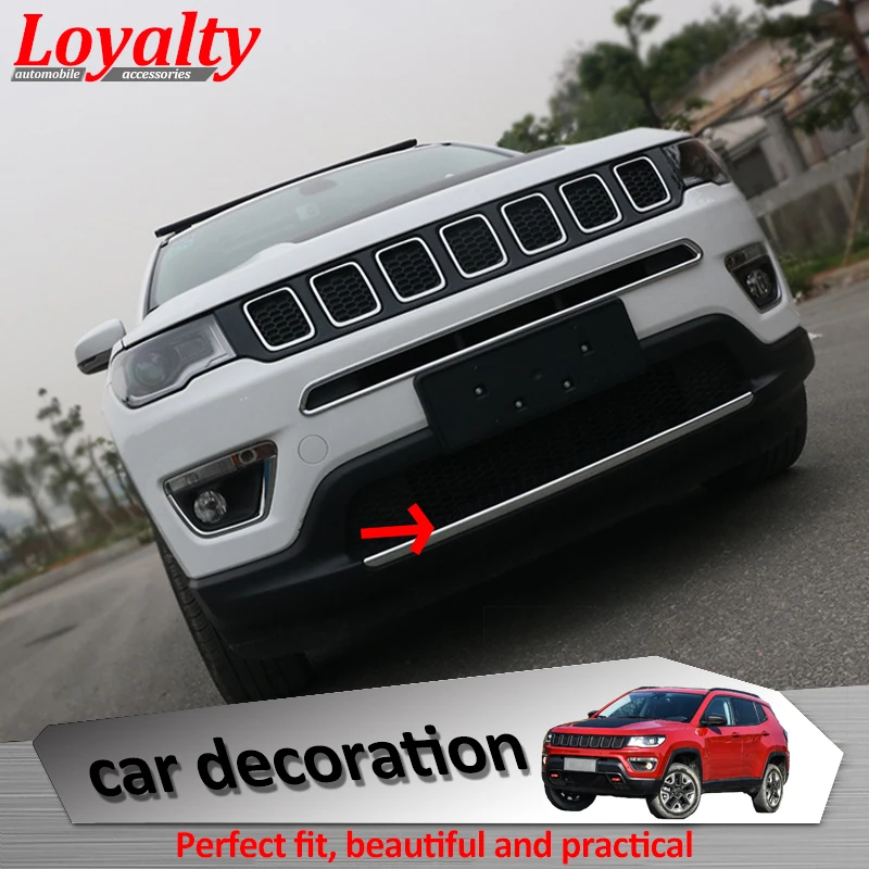 Loyalty for Jeep Compass 2017 2018 ABS Chrome Front Bumper Cover Trim