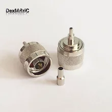10 шт. n-штекер коаксиальный РЧ-разъем обжимной RG316, RG174, LMR100 прямой, никелированный Новинка