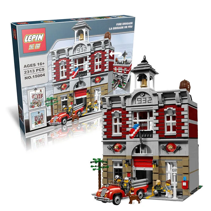 

2018 New LEPIN 15004 2313Pcs City Creator Fire Brigade Model Building Kits Blocks Bricks Compatible Toys Gift 10197