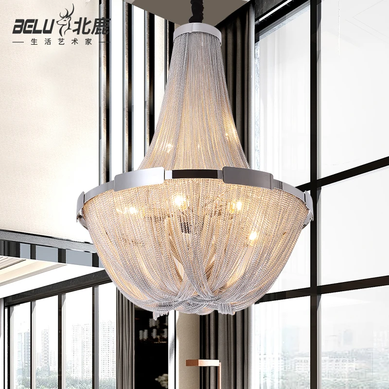 

nordic aluminum chain pendant light romantic atmosphere bedroom restaurant kitchen hanging light