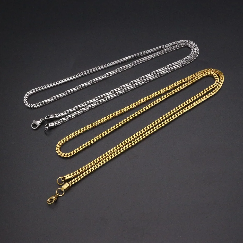 JSBAO высокое качество женское ожерелье из нержавеющей стали 60 см цепочка Золотой/Серебряный цвет мужское ожерелье для женщин лучший подарок