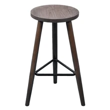 Промышленный винтажный антикварный барный стул высота 66,5 см круглое сиденье деревянный Лофт стиль мебель барный стул 3 ноги твердой древесины