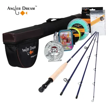 

Angler Dream Fly Fishing Combo 3WT Carbon Fiber Fly Rod with Aluminum Reel Weight Forward Floating Fly Line Kit & Rod Tube